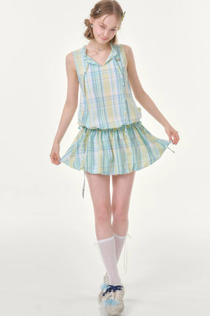 Mint Green Plaid Dress