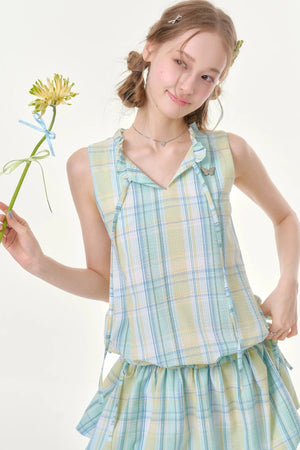 Mint Green Plaid Dress