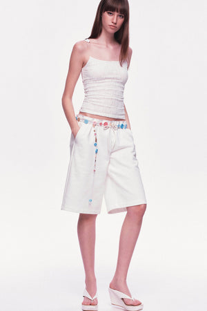 Mint Green Ruched Lace Spaghetti Strap Camisole