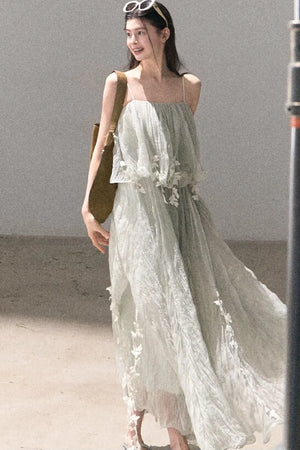 Mint Lace Spaghetti Strap Dress