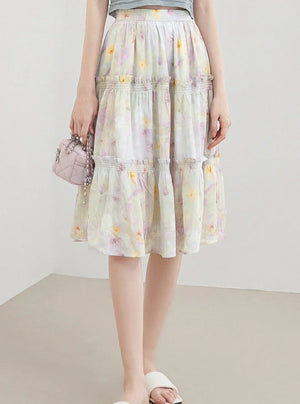 Mint Mambo Floral Skirt