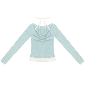 Mist Blue-Green Knitted Top