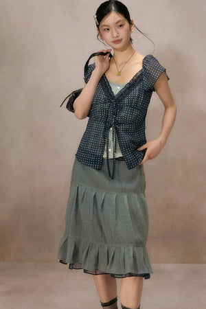 Mist Blue Lace Blouse