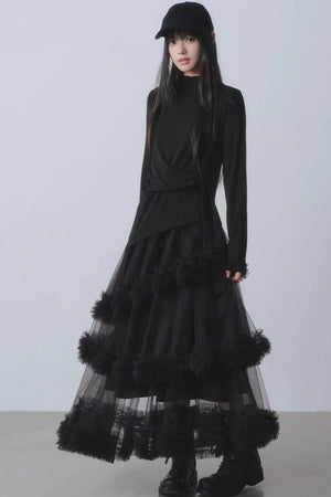 Mist Falling Mesh Skirt