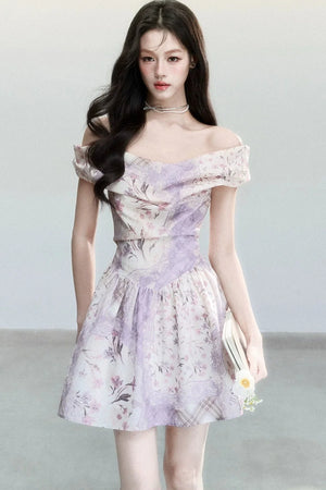Mist Floral Off-Shoulder Dress