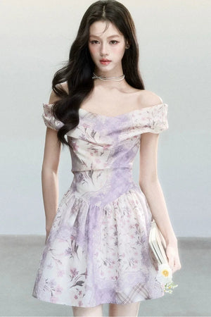 Mist Floral Off-Shoulder Dress