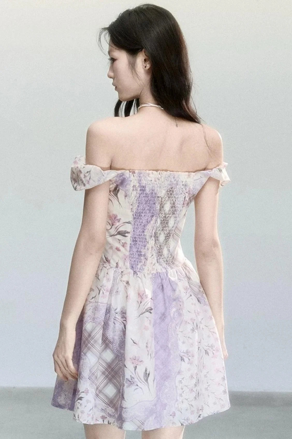 Mist Floral Off-Shoulder Dress