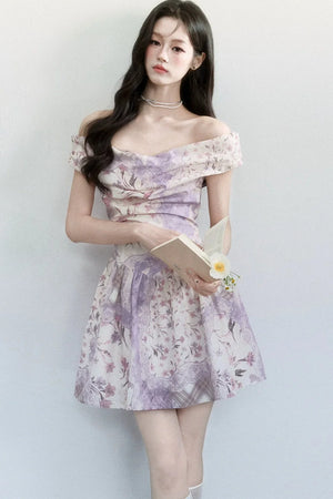 Mist Floral Off-Shoulder Dress