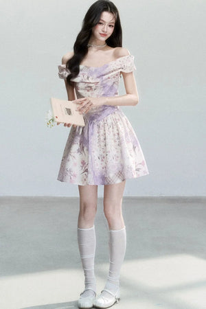 Mist Floral Off-Shoulder Dress