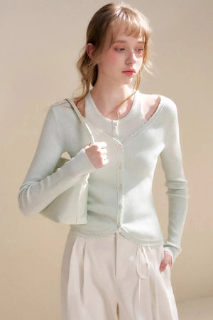 Mist Mint Wool Cardigan