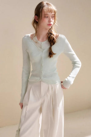 Mist Mint Wool Cardigan