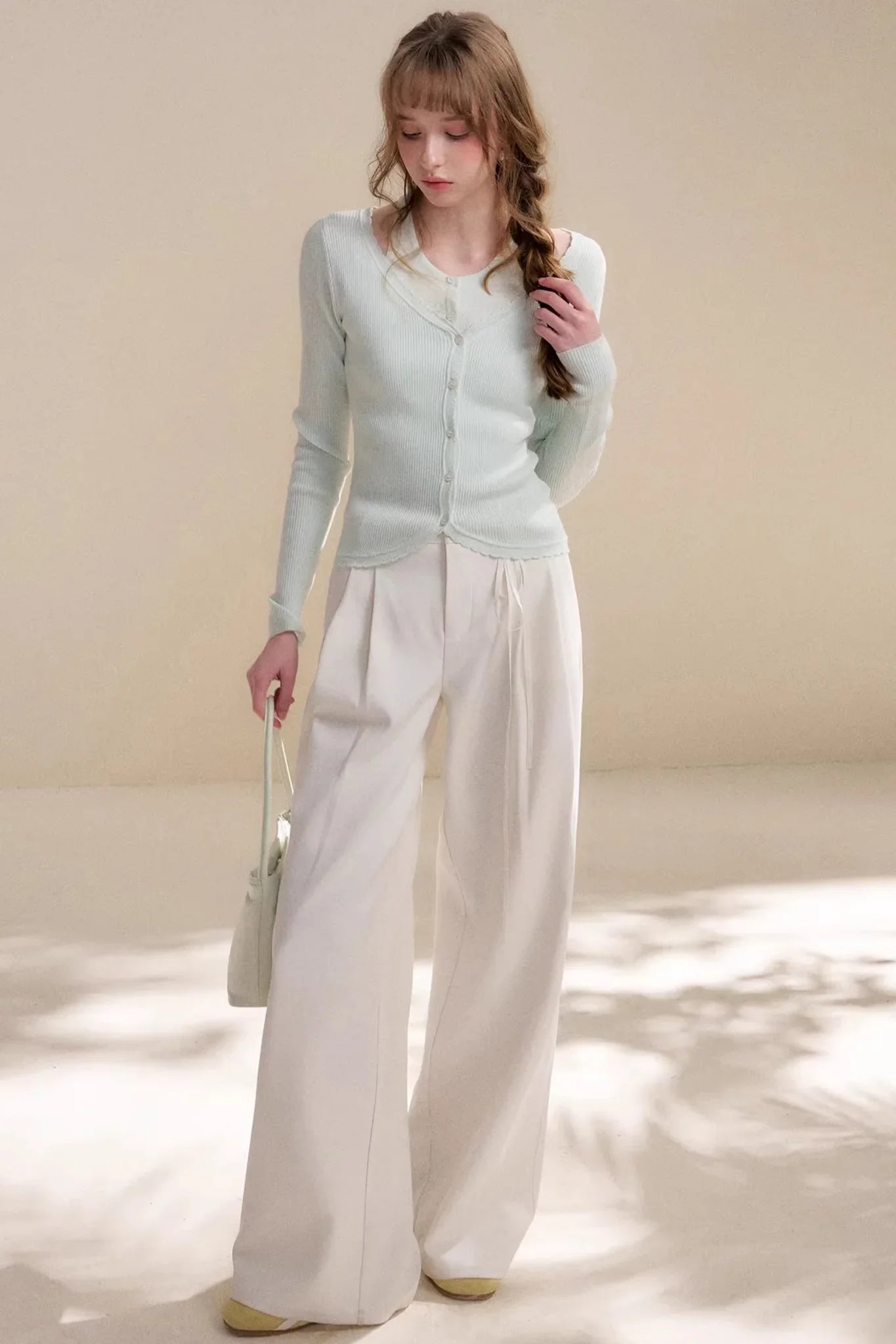 Mist Mint Wool Cardigan