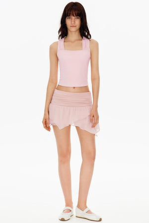 Mist Pink Asymmetrical Skirt