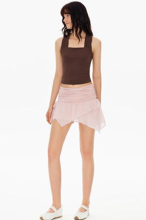 Mist Pink Asymmetrical Skirt