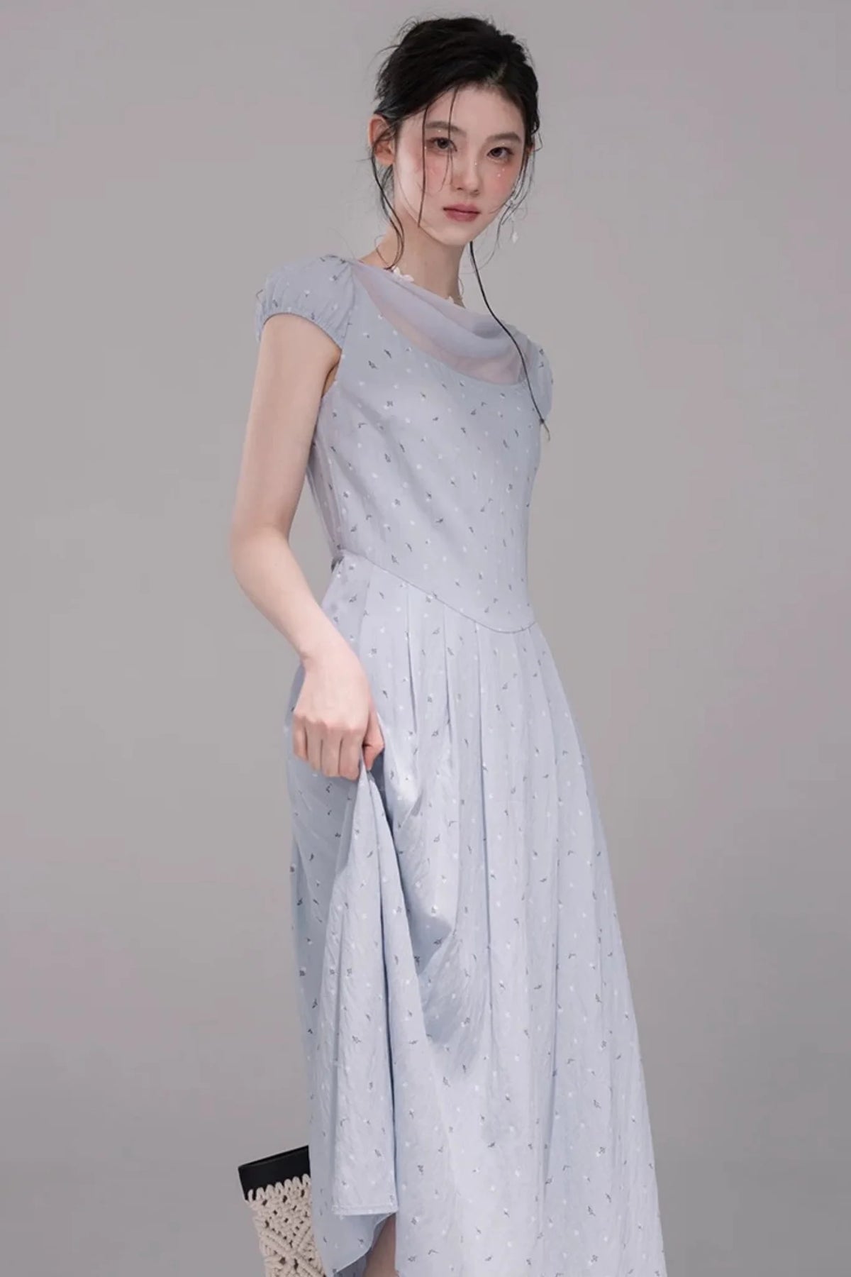 Misty Blue Floral Dress