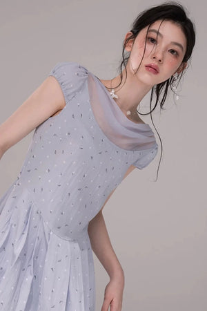 Misty Blue Floral Dress