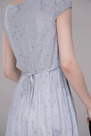 Misty Blue Floral Dress