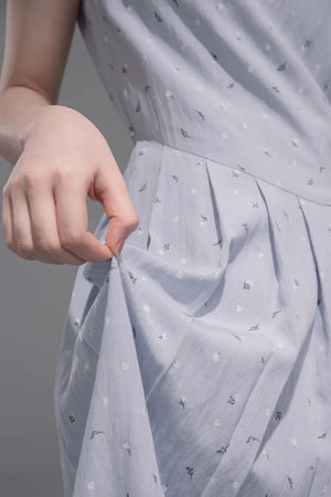Misty Blue Floral Dress