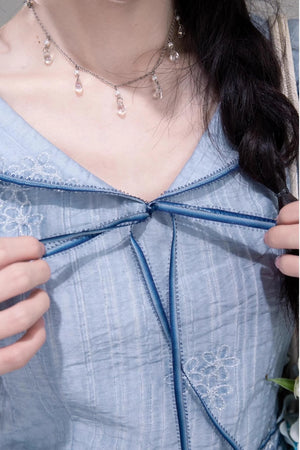 Misty Blue Halter Set