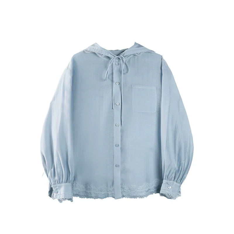 Misty Blue Hoodie Skirt Set-Up