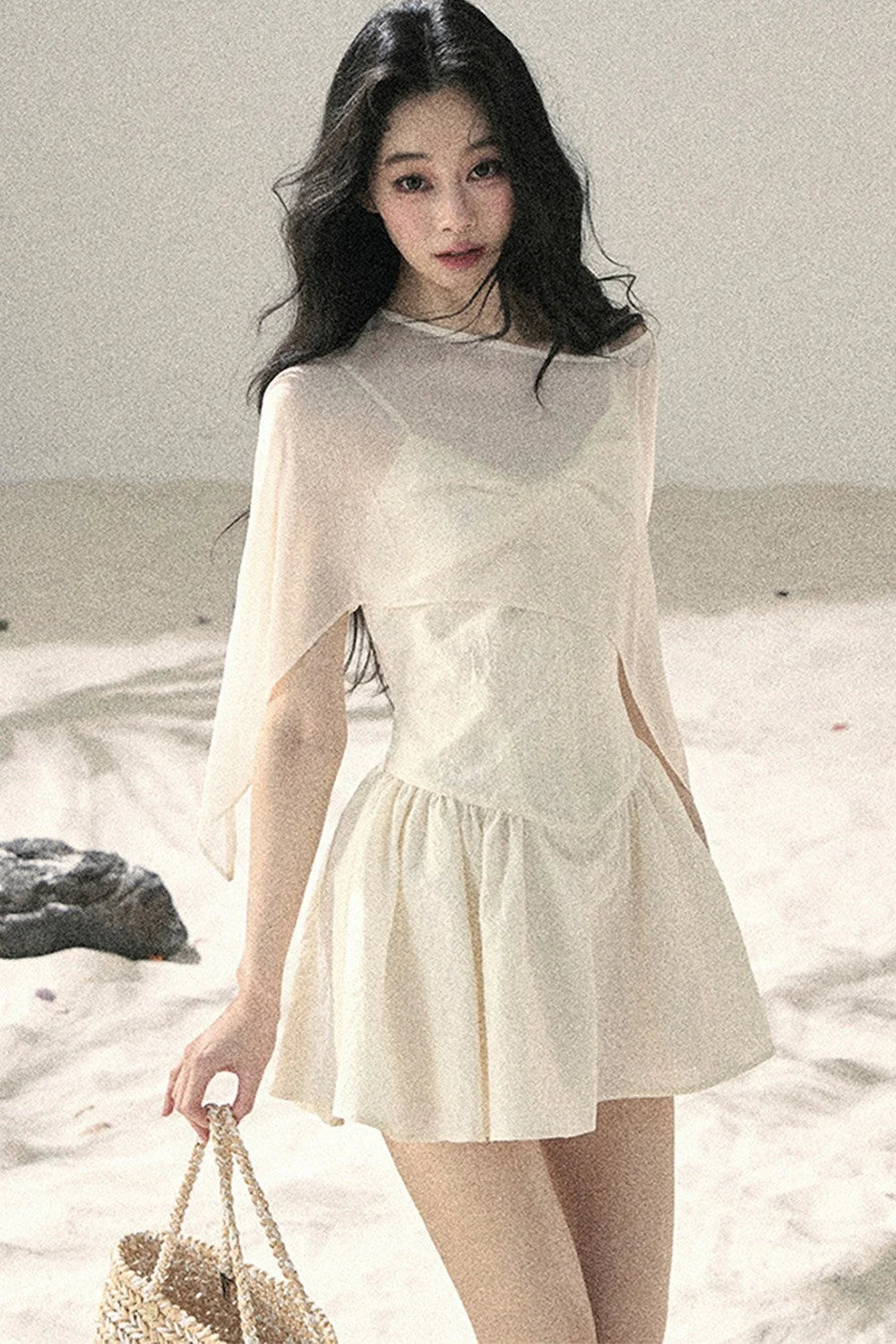 Misty French Puffy Dress Set