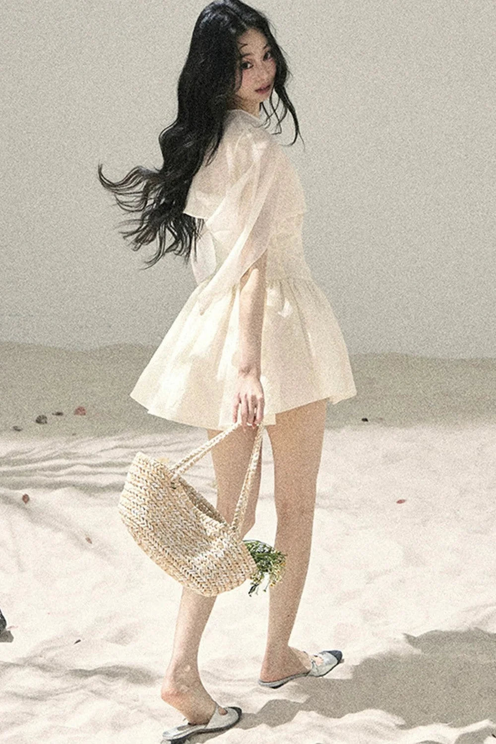 Misty French Puffy Dress Set