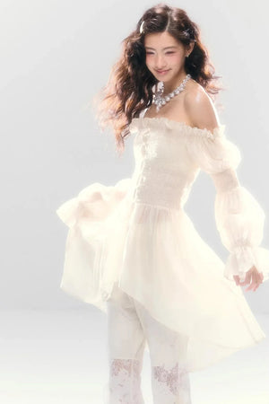 Misty French Ruched Dress