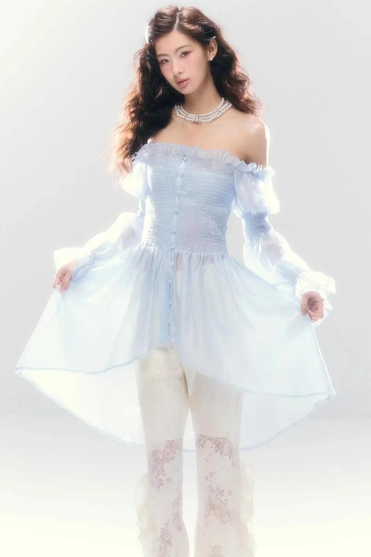 Misty French Ruched Dress