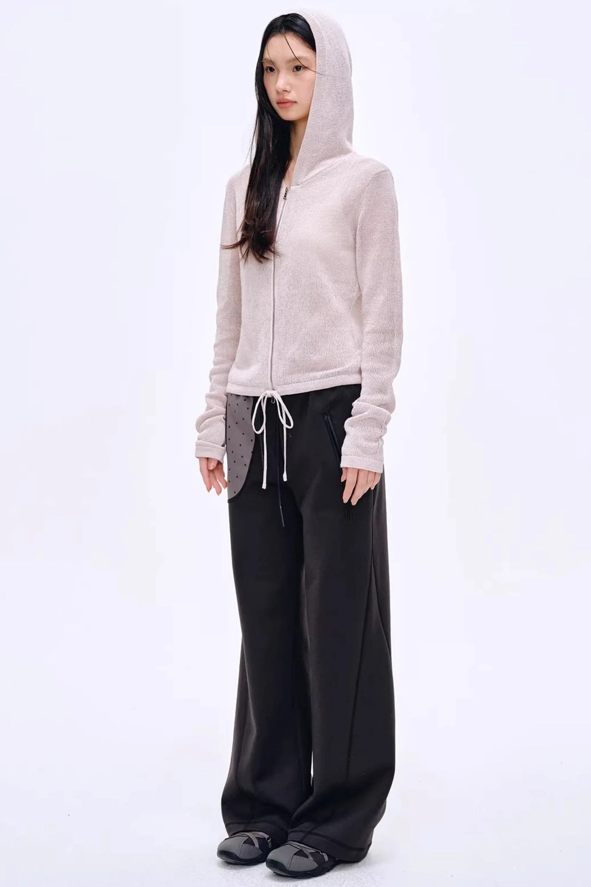 Misty Natural Texture Hooded Cardigan