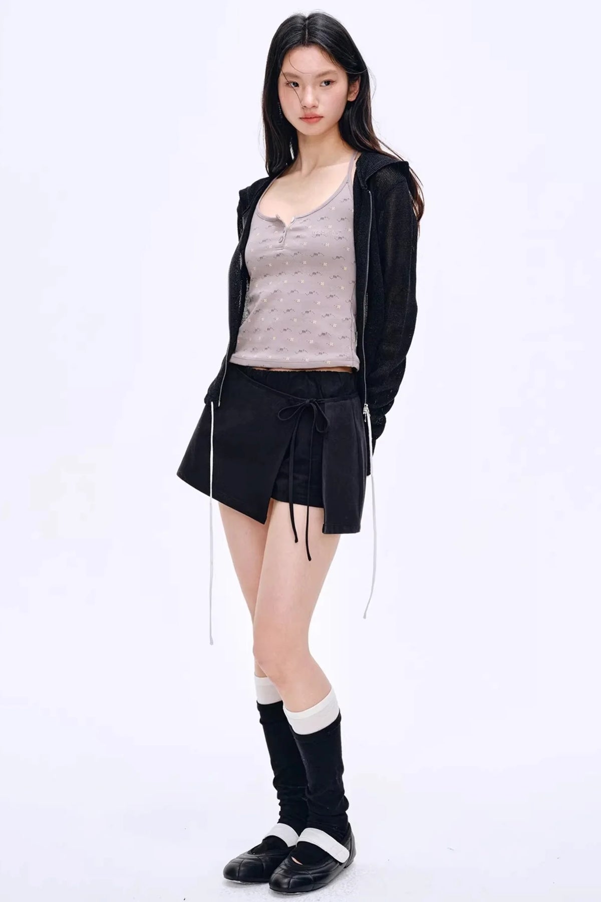 Misty Natural Texture Hooded Cardigan