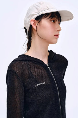 Misty Natural Texture Hooded Cardigan