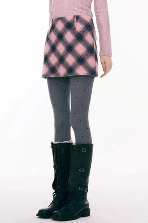 Misty Rain Plaid Skirt