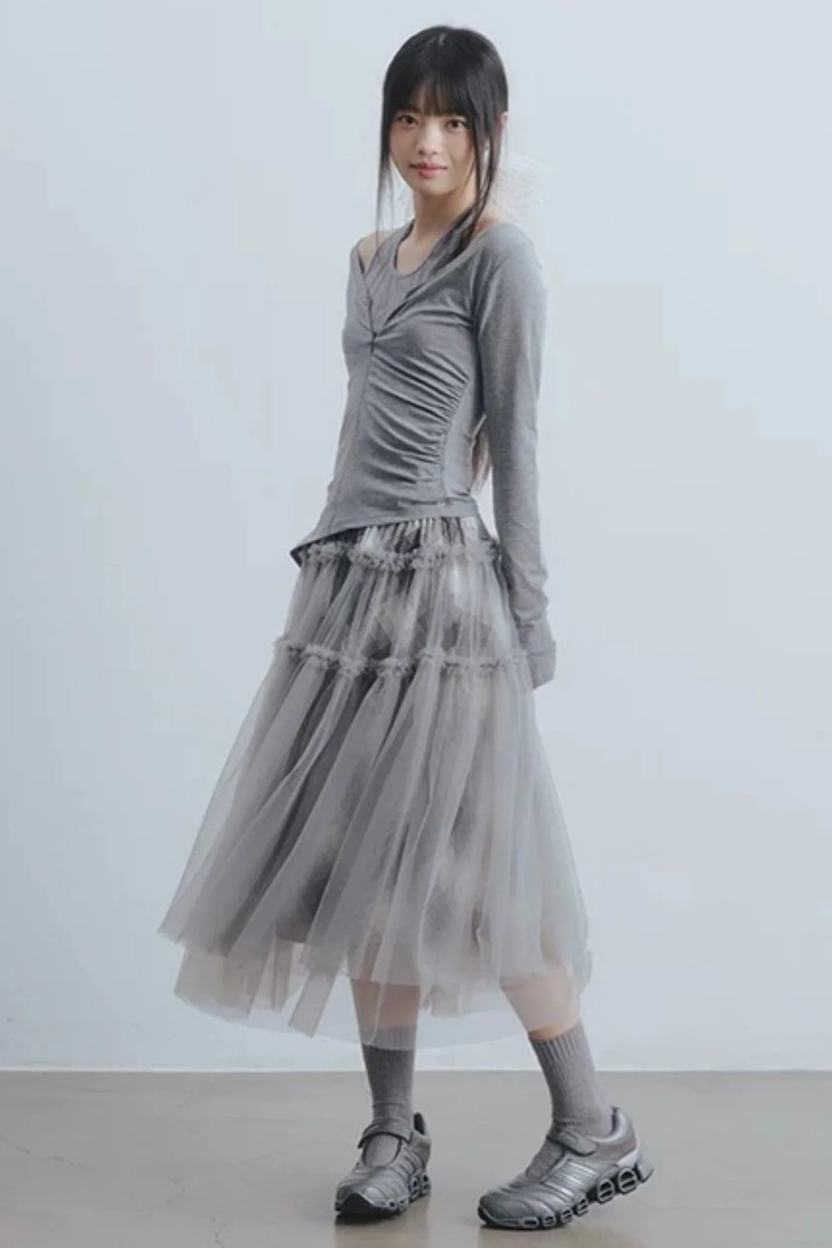 Misty Roaming Plaid Mesh Skirt