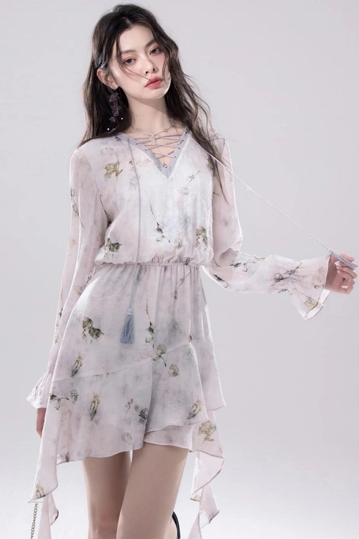Misty V-Neck Tie-Dye Dress