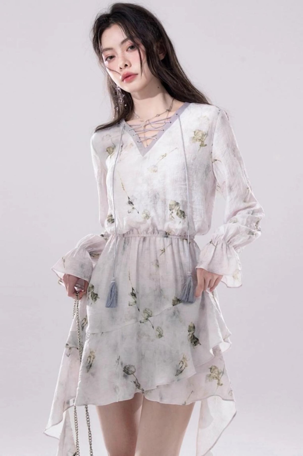 Misty V-Neck Tie-Dye Dress