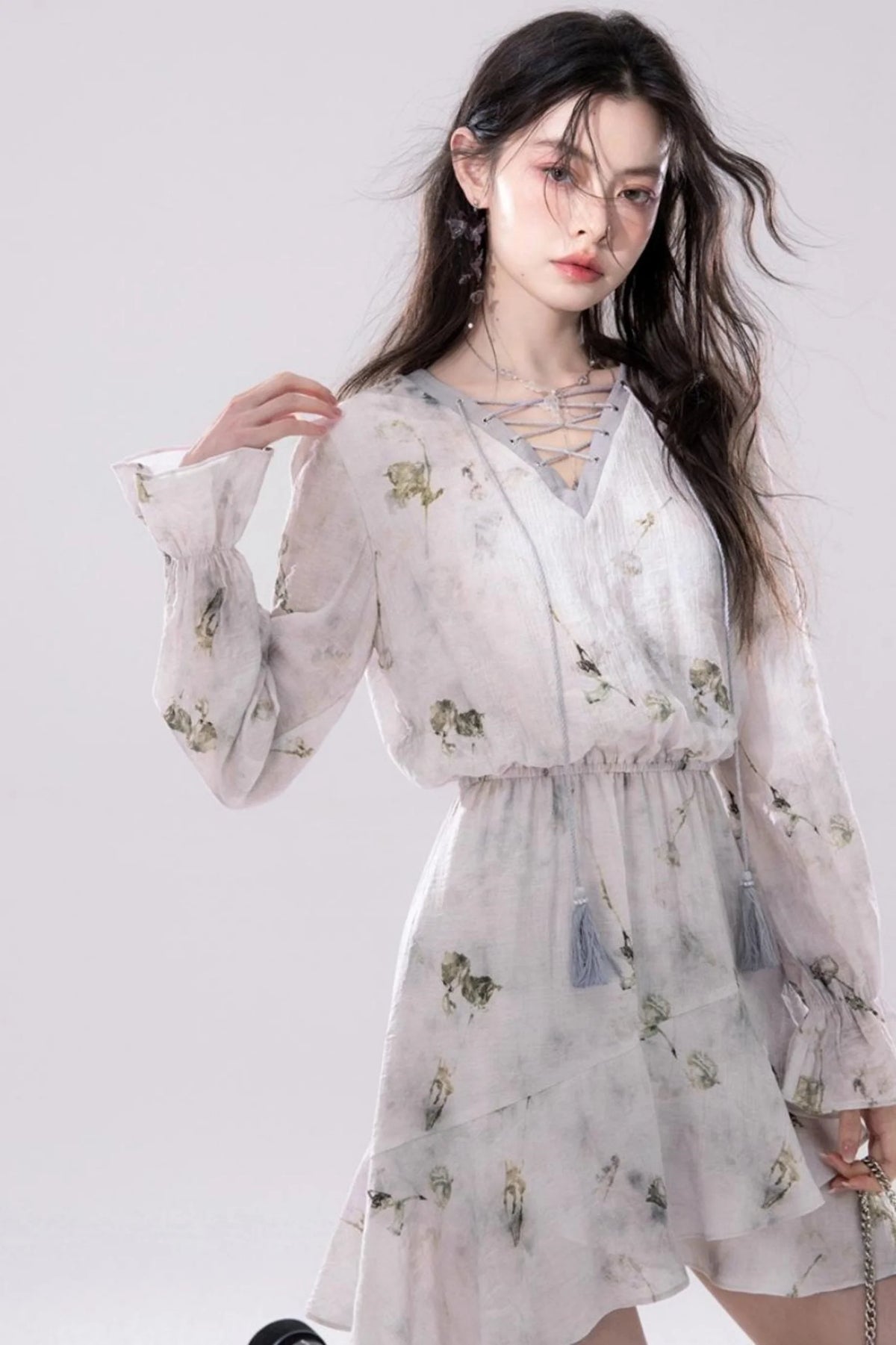Misty V-Neck Tie-Dye Dress