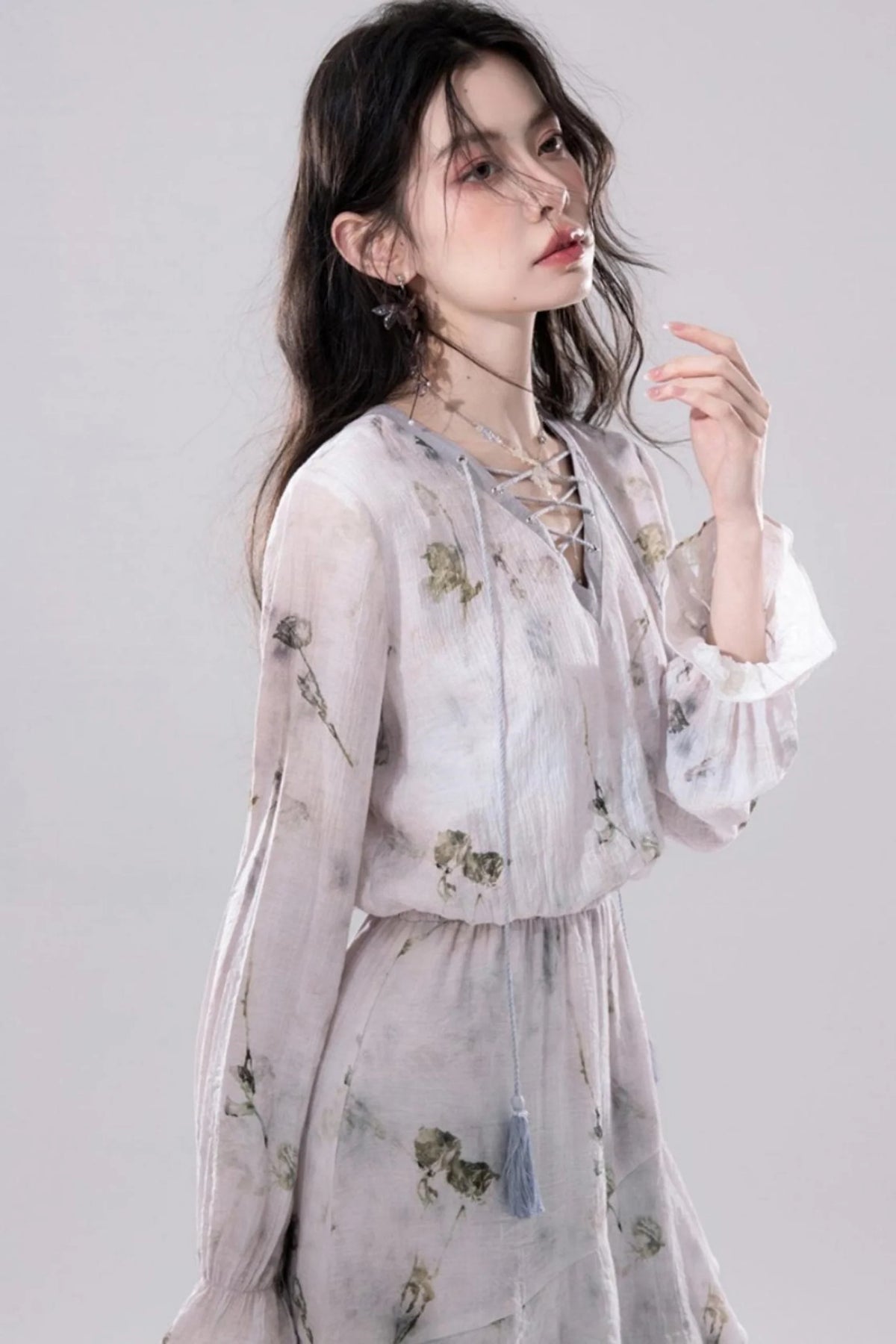 Misty V-Neck Tie-Dye Dress