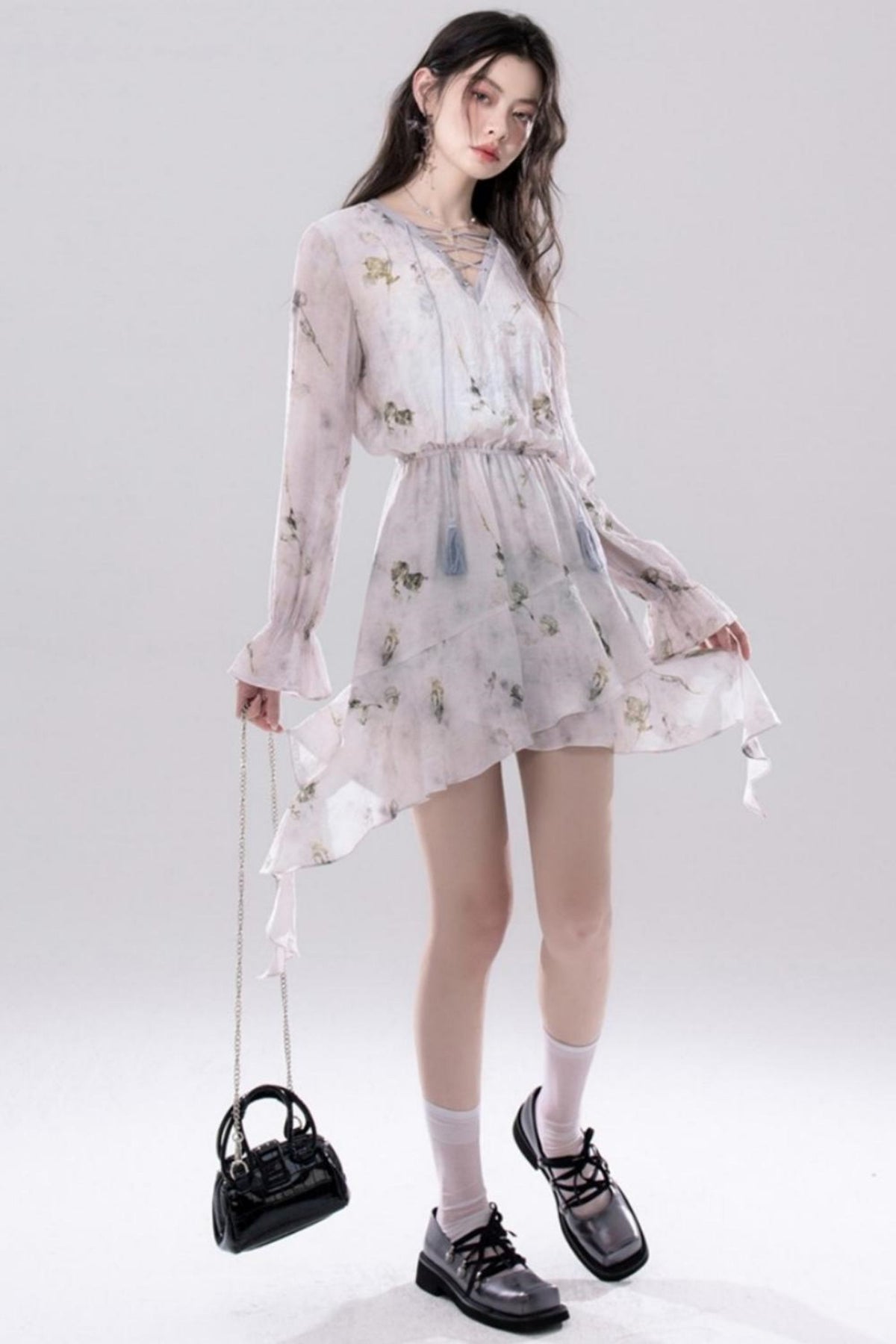 Misty V-Neck Tie-Dye Dress