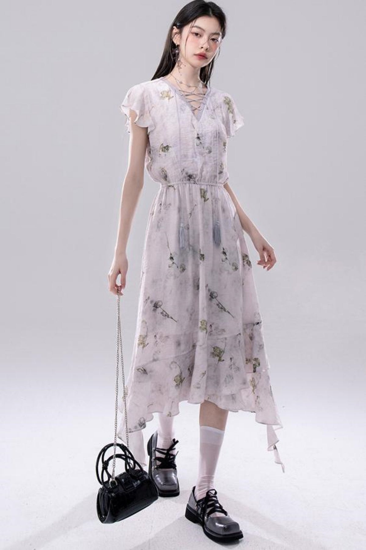 Misty V-Neck Tie-Dye Dress