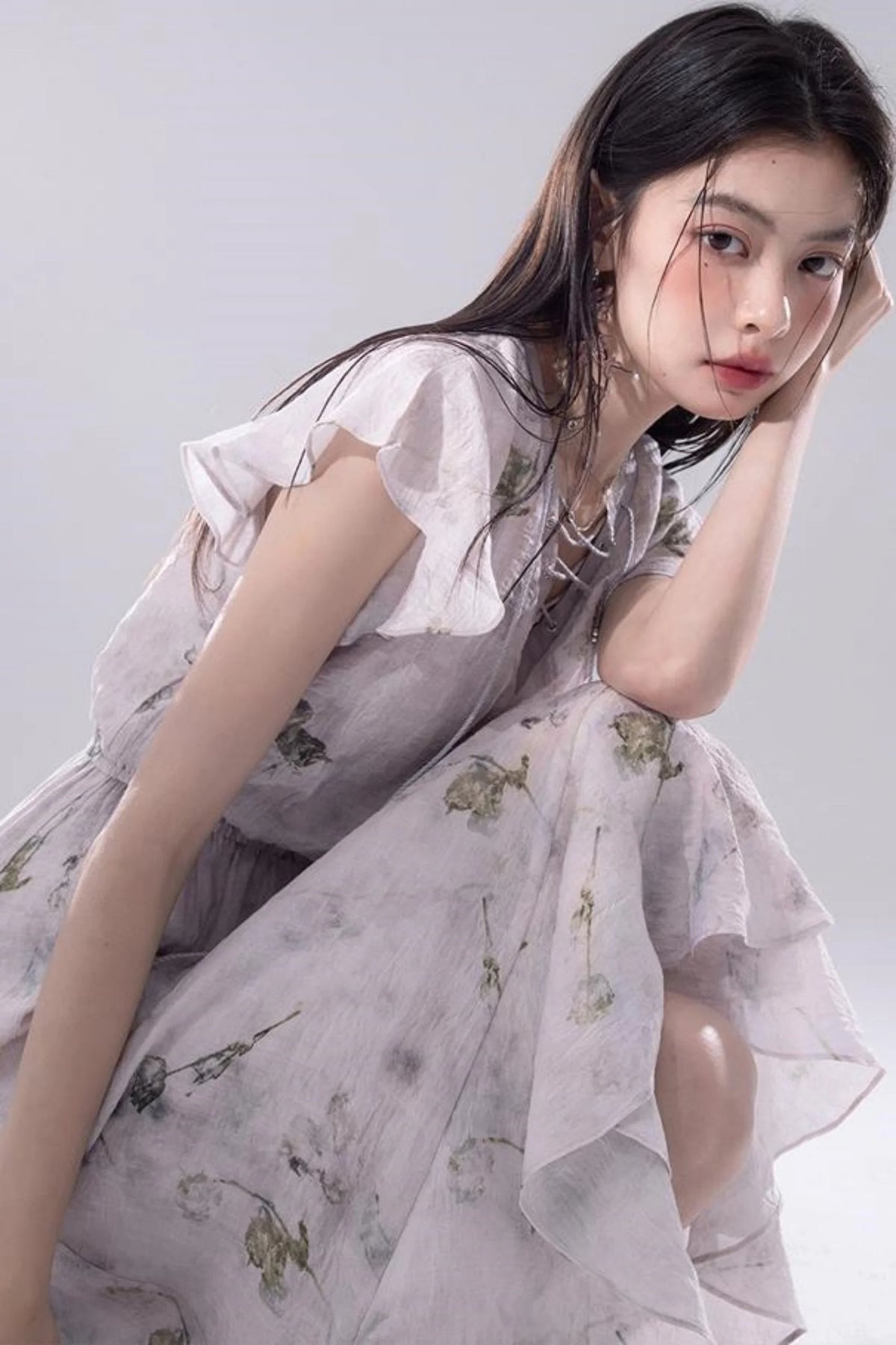 Misty V-Neck Tie-Dye Dress