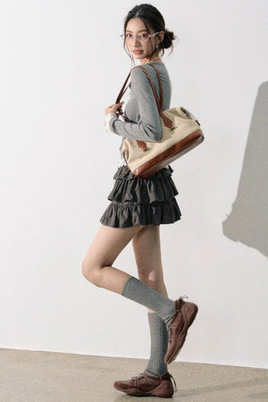 Miu-Style Collared Knit Sweater