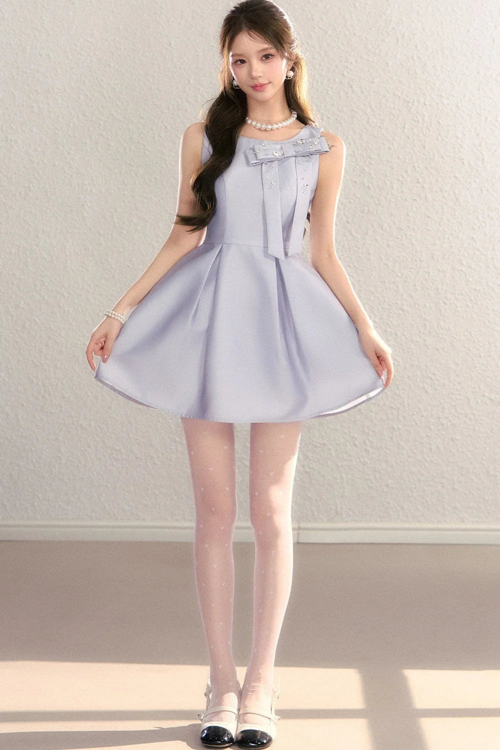 Miu-Style Sleeveless A-Line Dress