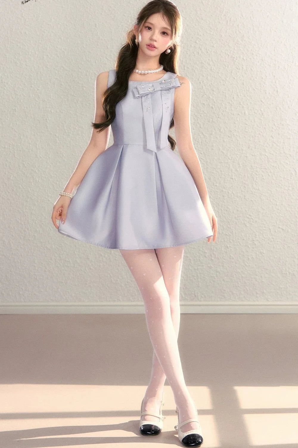 Miu-Style Sleeveless A-Line Dress
