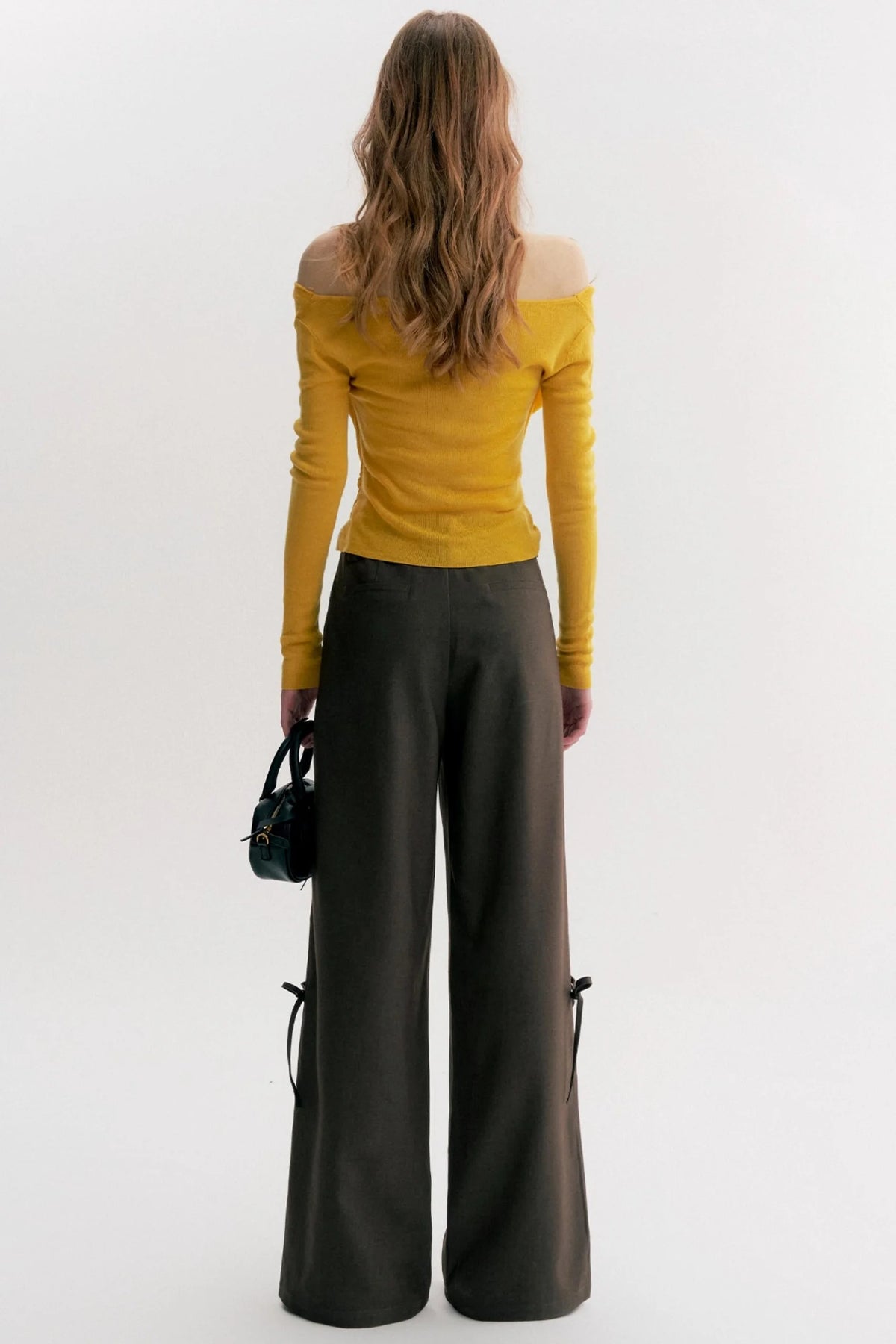 Mocha Handmade Upright System Wide-Leg Suit Pants