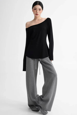Modal Knit High-Waisted Pants
