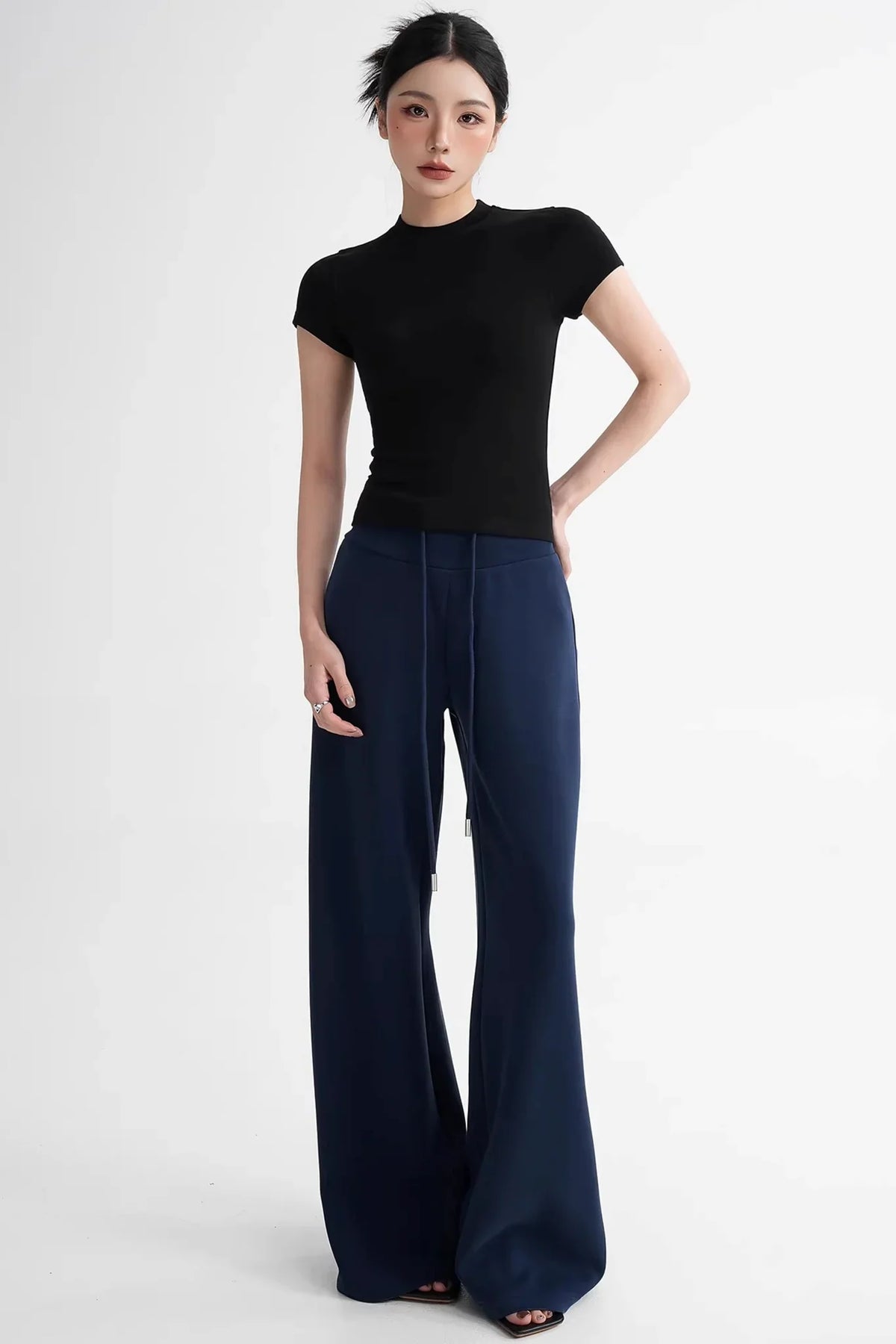 Modal Knit High-Waisted Pants