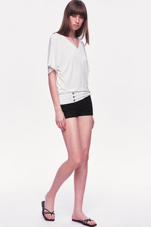 Modal Knit V-Neck Batwing Top