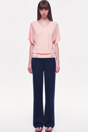 Modal Knit V-Neck Batwing Top
