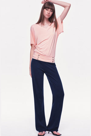 Modal Knit V-Neck Batwing Top