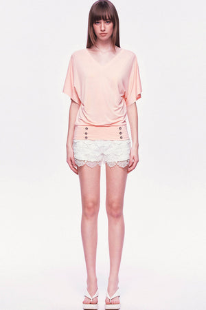 Modal Knit V-Neck Batwing Top